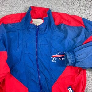 Vintage Logo 7 Buffalo Bills Windbreaker Men XL Blue Red 90s Full Zip Jacket